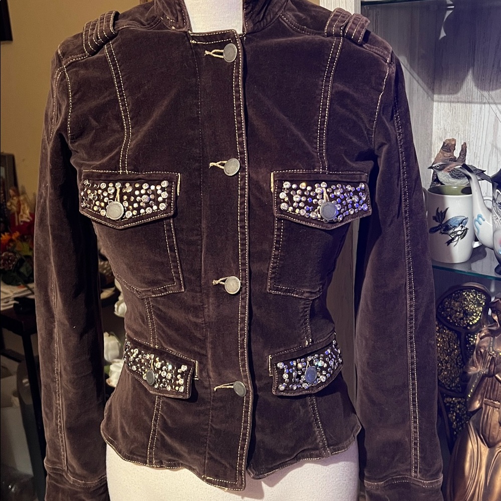 Twill 22 twenty two jacket with studs and bling